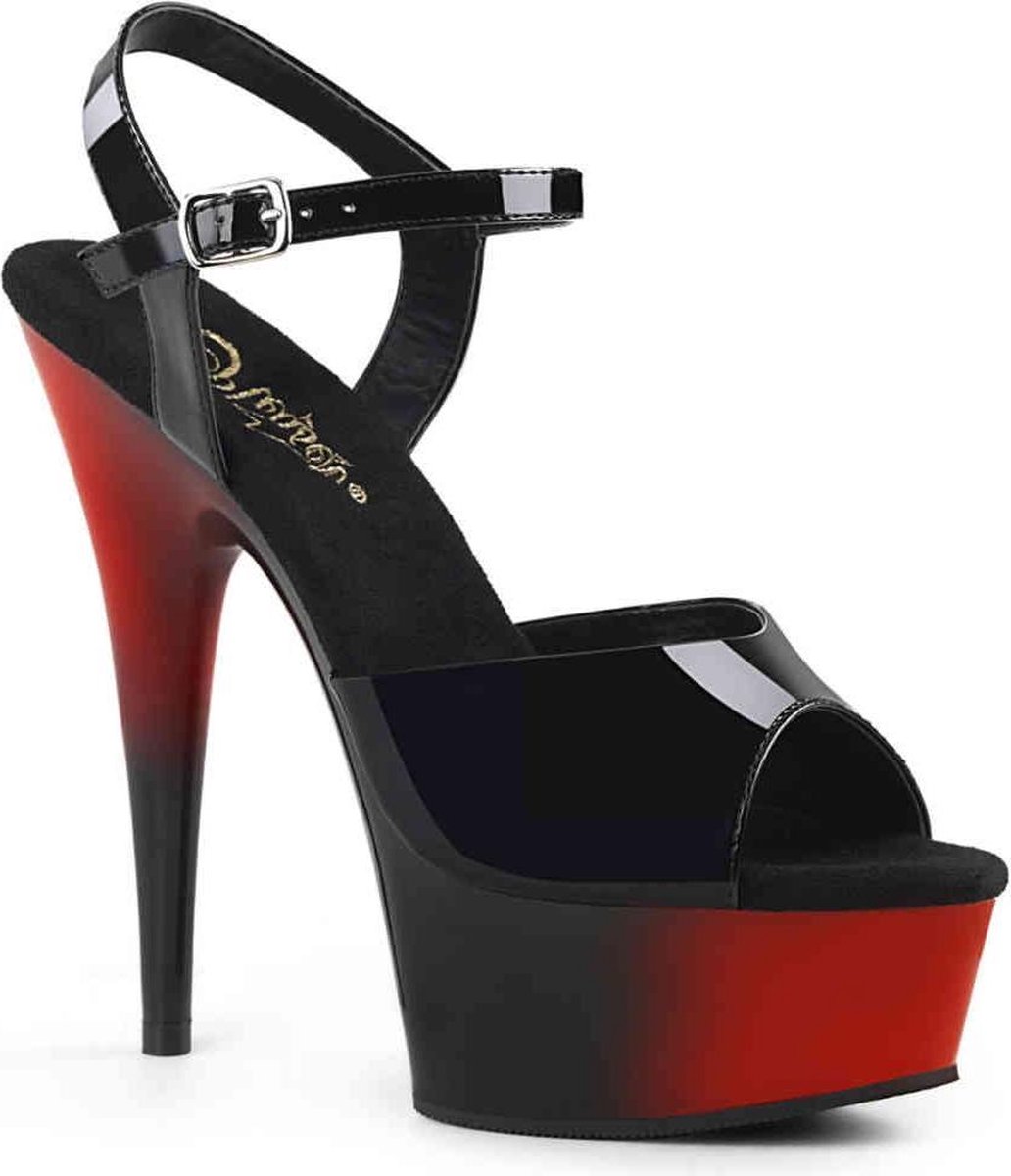 Pleaser Sandaal met enkelband 44 Shoes DELIGHT 609BR Zwart Rood