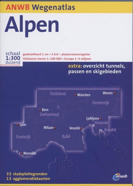 Cover van het boek 'ANWB Wegenatlas Alpen'