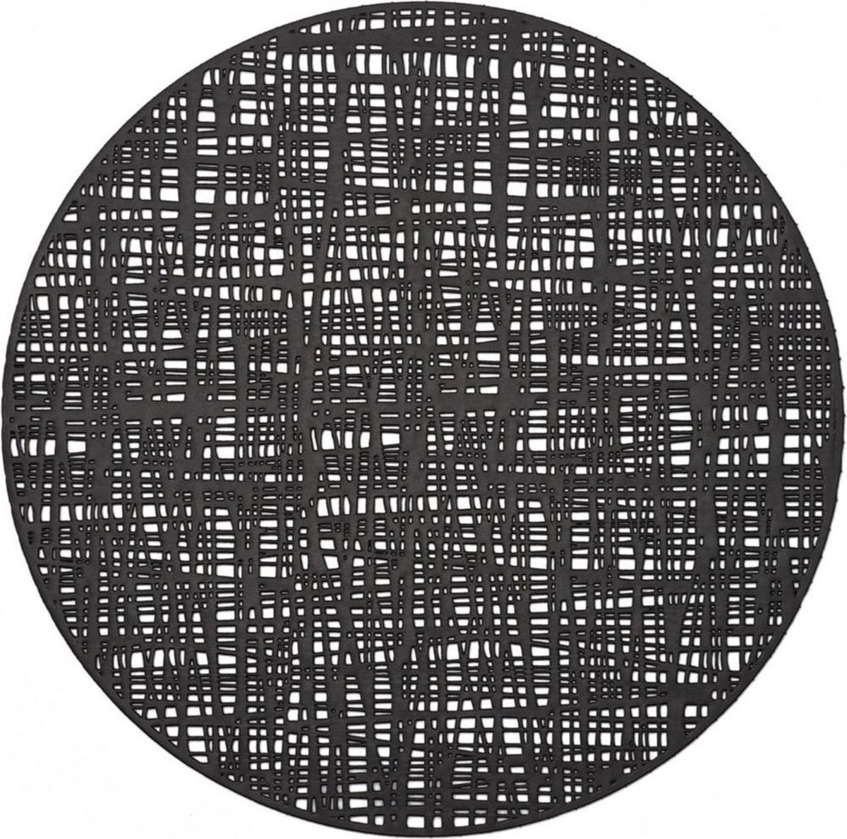 10x Ronde placemats glanzend zwart 38 cm - Zeller - Keukenbenodigdheden - Tafeldecoratie - Borden onderleggers van kunststof