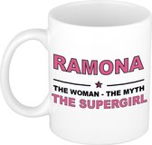 Ramona The woman, The myth the supergirl cadeau koffie mok / thee beker 300 ml