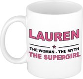 Lauren The woman, The myth the supergirl cadeau koffie mok / thee beker 300 ml