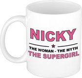Nicky The woman, The myth the supergirl cadeau koffie mok / thee beker 300 ml