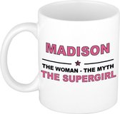 Madison The woman, The myth the supergirl cadeau koffie mok / thee beker 300 ml