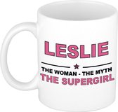 Leslie The woman, The myth the supergirl cadeau koffie mok / thee beker 300 ml