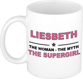 Liesbeth The woman, The myth the supergirl cadeau koffie mok / thee beker 300 ml