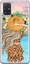 Samsung A71 hoesje siliconen - Sunset girl | Samsung Galaxy A71 case | multi | TPU backcover transparant