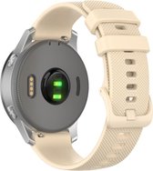 Let op type!! Voor Garmin Vivoactive 4S kleine geruite siliconen band (Beige)