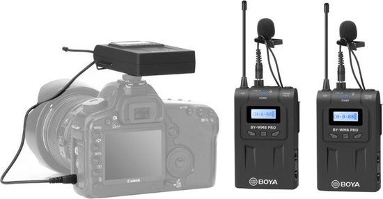 Let op type!! BOYA door-WM8 Pro Dual-Channel 48CH UHF draadloze microfoon  systeem met... | bol.com