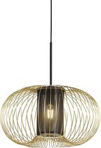 QAZQA marnie - Design Hanglamp - 1 lichts - Ø 50 cm - Zwart Goud - Woonkamer | Slaapkamer | Keuken