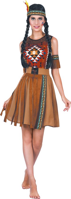 LUCIDA - Inheems indiaan kostuum met franjes voor dames - L | bol.com