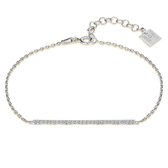 Twice As Nice Armband in zilver, gebogen staaf met witte zirkonen  16 cm+3 cm