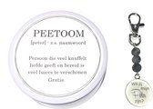 Sleutelhanger Wil je mijn peter worden? grijs | peetoom| peter vragen | peter worden