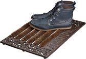 Relaxdays deurmat gietijzer borstels - voetmat - voetveger metaal - schoonloopmat buiten - D
