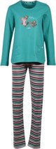 Woody Meisjes-Dames pyjama - Wolf - Aquagroen - 202-1-BSL-S/752 - 2j