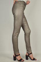 Broek Dulani hoge taille lederlook snake grijs