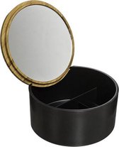 Boîte à bijoux avec miroir, boîte ronde, boîte à bijoux, boîte de décoration, boîte à cosmétiques