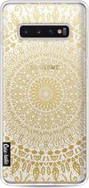 Casetastic Samsung Galaxy S10 Plus Hoesje - Softcover Hoesje met Design - Gold Mandala Print