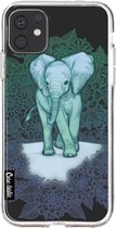 Casetastic Apple iPhone 11 Hoesje - Softcover Hoesje met Design - Emerald Elephant Print