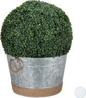 Relaxdays bloempot rond - ijsemmer - plantenpot - metalen bloem pot - 30 liter - 40 cm - zink