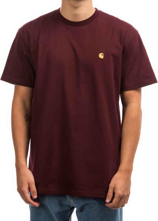 Carhartt Wip S/ s Chase T-shirt Bordeaux / Or S | bol.com