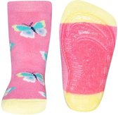 Ewers antislip sokken Stoppi vlinder roze