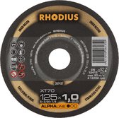 Rhodius ALPHALine I XT70 Doorslijpschijvenset in Alpha-box - 125 x 22,23 x 1mm - RVS/Staal (10st)