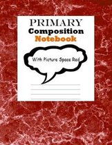 Primary Composition Notebook With Picture Space Red