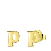 Goldplated oorbellen letter - P