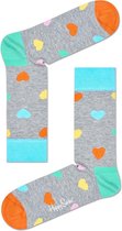 Happy Socks Heart Sokken - Grijs/Pastel - Maat 41-46