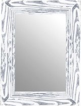 Spiegel Zilver Wit 57x77 cm – Svenja – Unieke spiegel met zilveren lijst – wand spiegels – Spiegel Hal
 – Perfecthomeshop