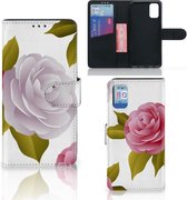 Wallet Case Geschikt voor Samsung Galaxy A41 Telefoon Hoesje Cadeau voor haar Roses