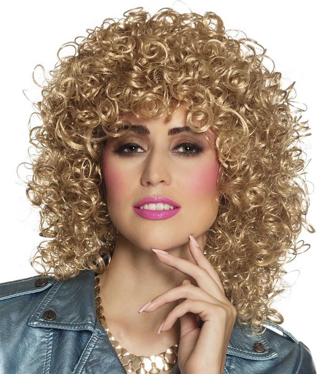 Boland - Pruik Club blond Blond - Krullen - Halflang - Vrouwen - - 80's & 90's - Disco — afbeelding 8