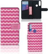 Hoesje ontwerpen Alcatel 1S 2020 GSM Hoesje ontwerpen Waves Pink