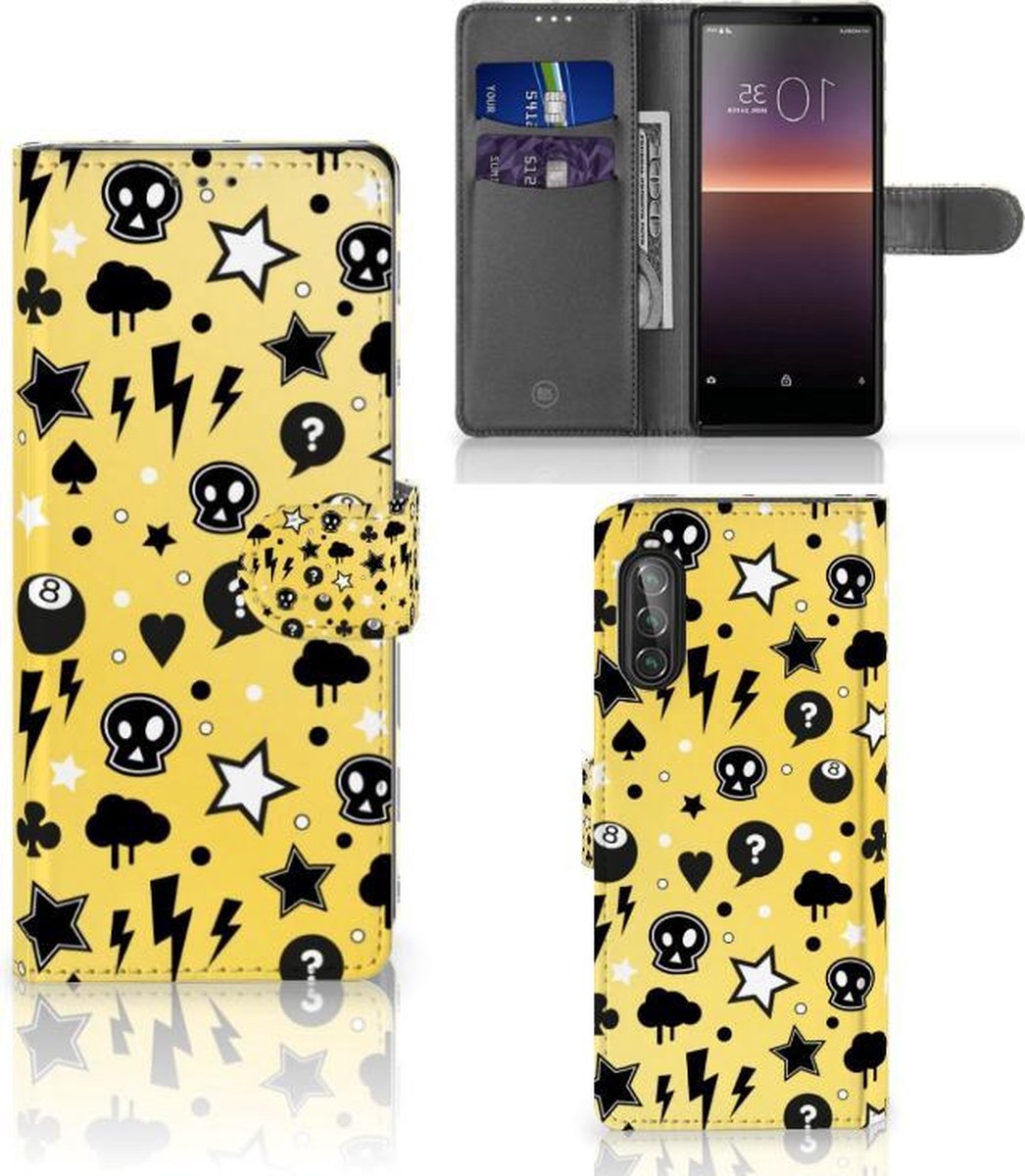 Book Case voor Telefoonhoesje met Naam Sony Xperia 10 II Punk Geel