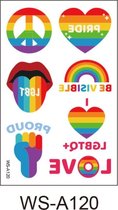 2x Regenboog gay pride kleuren neptattoos-regenboog vlag-Carnaval-Plak tattoo-tattoo stickers-Regenboogvlag LGBT Pride Month-WS-A120