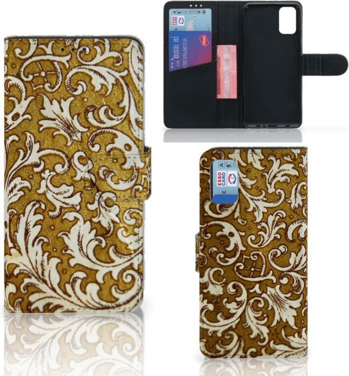 Wallet Case Samsung Galaxy A41 Barok Goud