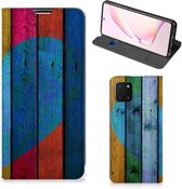 Smartphone Hoesje Geschikt voor Samsung Galaxy Note 10 Lite Mobiel Bookcase Wood Heart