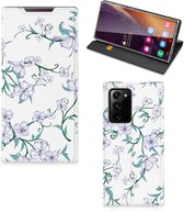 Smart Cover Geschikt voor Samsung Galaxy Note 20 Ultra Telefoonhoesje Blossom White