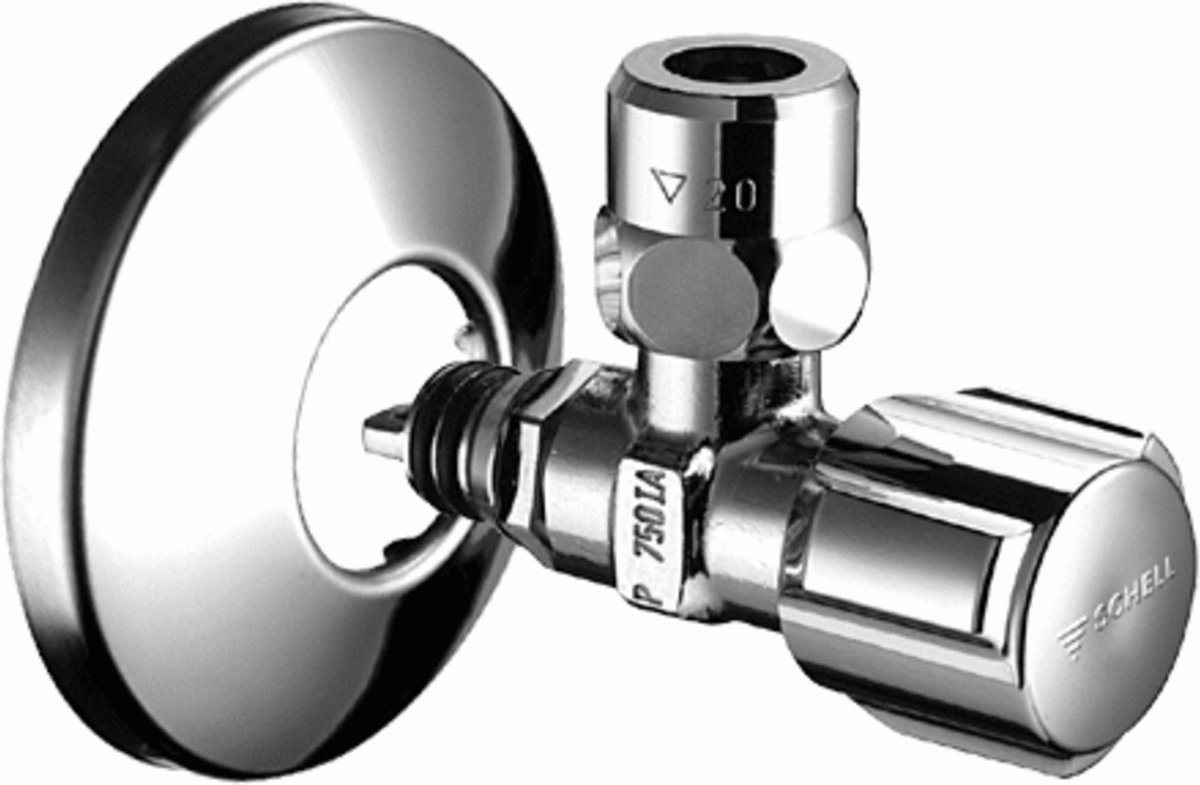 Schell Quick hoekstopkraan voor adapter 1/2 chroom