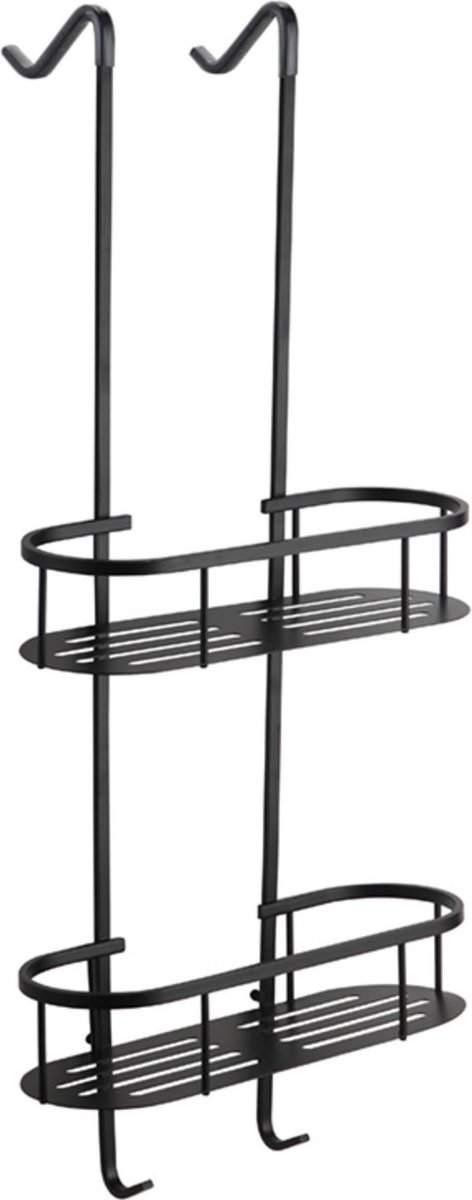 Saqu Oval hangend doucherek 35,3x12,2x82cm mat zwart