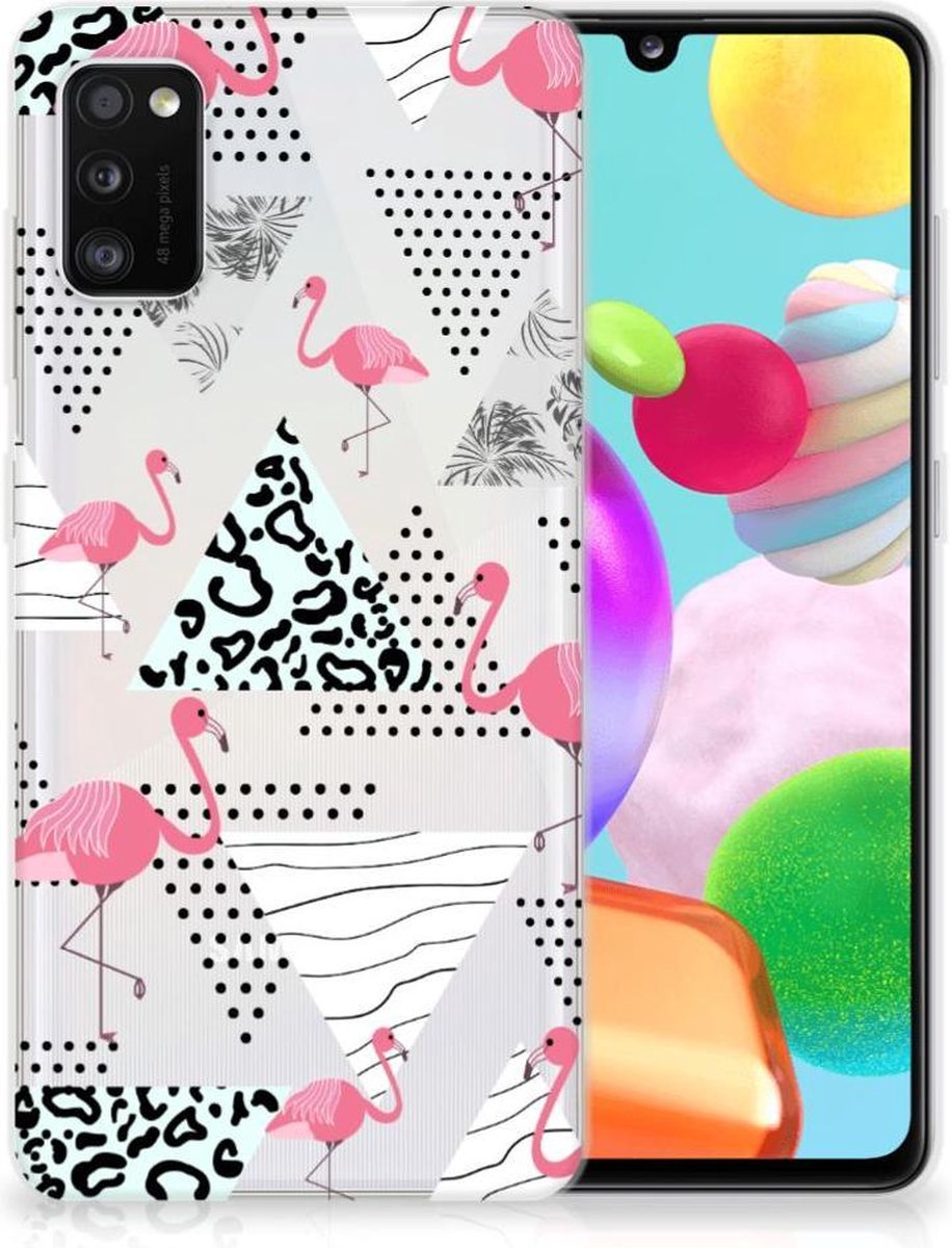 Samsung Galaxy A41 TPU Hoesje Flamingo Triangle