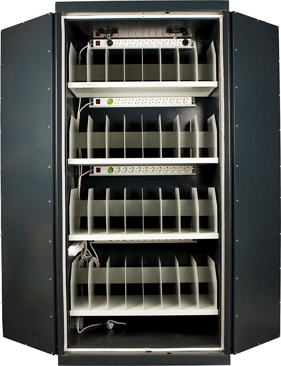 Lloyd laptopkast LL18 voor 24 laptops - 157 x 93 x 52 cm - Dubbelbaard Sleutelslot