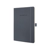 notitieboek Sigel Conceptum Pure softcover A5 donkergrijs geruit SI-CO328