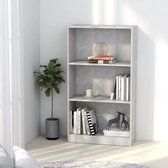 vidaXL Boekenkast met 3 schappen 60x24x108 cm spaanplaat betongrijs