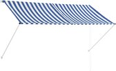 vidaXL Zonwering uitschuifbaar 250x150 cm blauw en wit