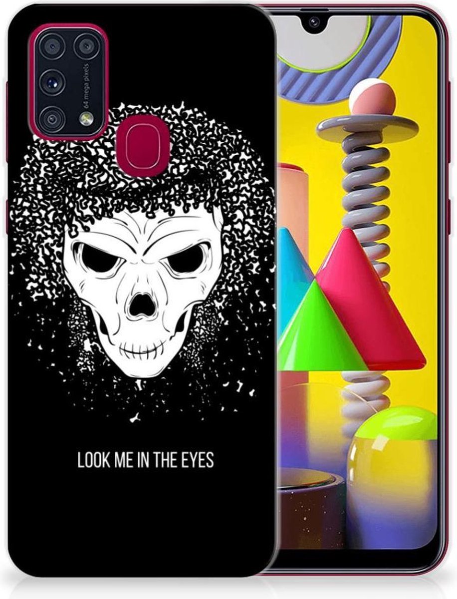 Silicone Back Case Samsung Galaxy M31 Skull Hair