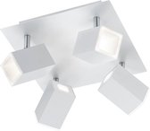 LED Plafondspot - Trion Laginos - 24W - Warm Wit 3000K - Vierkant - Mat Wit - Aluminium - BSE