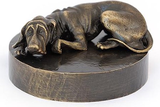 Deens Dog Liggend - Verbronsd Honden Asbeeld Dieren Urn Voor Uw Geliefde Hond