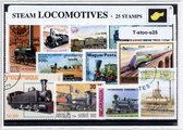 Stoomlocomotieven – Luxe postzegel pakket (A6 formaat) : collectie van 25 verschillende postzegels van Stoomlocomotieven – kan als ansichtkaart in een A6 envelop, authentiek cadeau, kado tip, geschenk, kaart, trein, treinen, spoor, spoorwegen, stoom