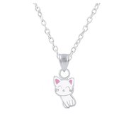 La Rosa Princesa Kawaii Kat Ketting - Zilver